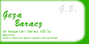 geza baracz business card